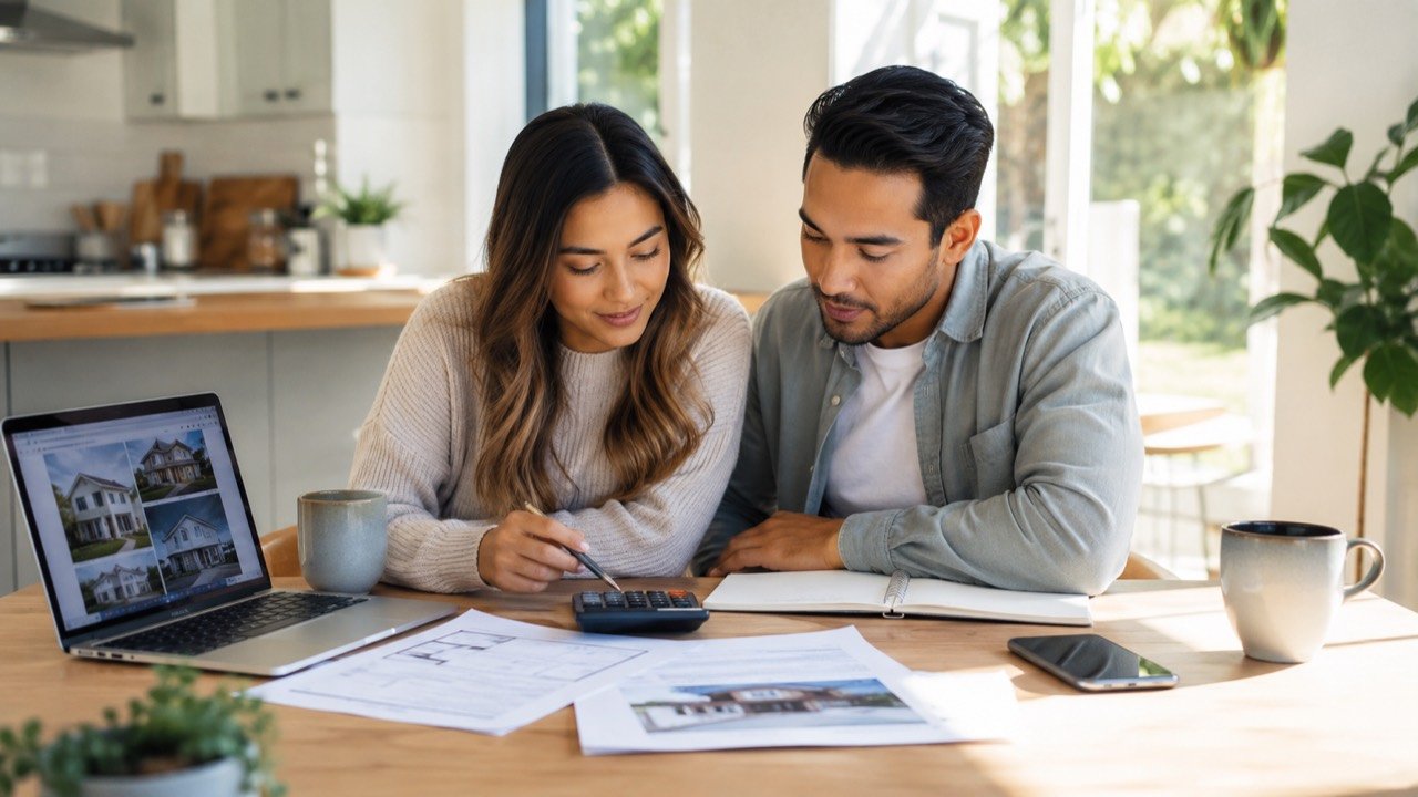 Buyer reviewing home purchase checklist steps and property analysis notes